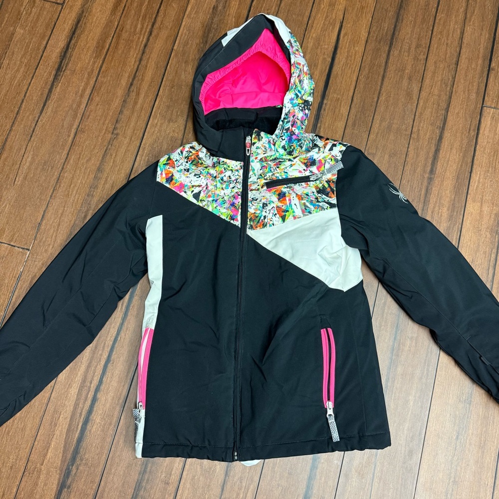 Spyder Pink and Black Hooded Jacket